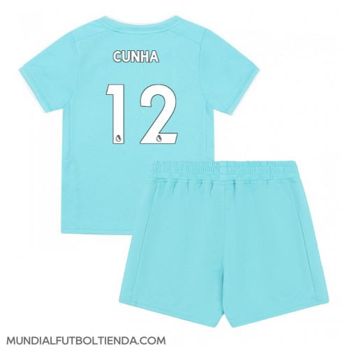 Camiseta Wolves Matheus Cunha #12 Tercera Equipación Replica 2023-24 para niños mangas cortas (+ Pantalones cortos)